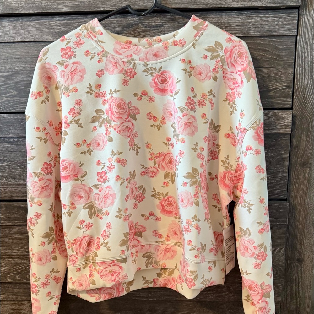 Altar'd State Supersoft Pink Floral Sweatshirt NWT SZ MED